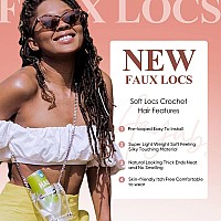 20 Inch Faux Locs Crochet Hair 7 Packs Soft Locs Crochet Braids Hair Pre Looped Goddess Locs Dreadlocs Hair Ombre Brown Hair Ext