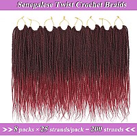 Zrq Crochet Hair Senegalese Twist 14 Inch 8 Packs Small Crochet Hair For Braidingombre Red Crochet Braids Hair For Black Women