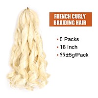 Braiding Hair Pre Stretched 18 Inch 8 Packs French Curly Braiding Hair Bouncy Braiding Hair With Curly Ends French Curl Crochet