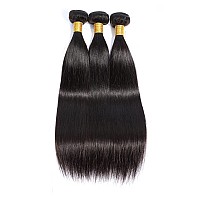 Selina Brazilian Virgin Hair Straight Free Part Closure Brazilian Hair 3 Bundles With Closure 100 Unprocessed Human Hair Bun