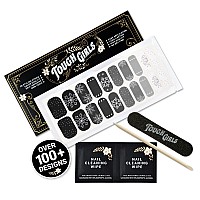 Tough Girls 20 Exquisite Gel Nail Polish Strips Wapplication Accessories No Uvled Lamp Required Midnight Flurries