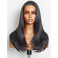 Gorgius Short Black Straight Wig 18 Inch 180 Density Glueless Wig Put On Go Wigs Side Part Silky Preplucked Crafted With Style