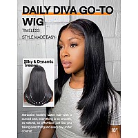 Gorgius Short Black Straight Wig 18 Inch 180 Density Glueless Wig Put On Go Wigs Side Part Silky Preplucked Crafted With Style