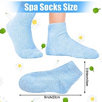 Janmercy 3 Pairs Aloe Socks Moisturizing Spa Socks Infused Socks Gel Sleeping Fuzzy Socks Dry Feet Socks Non Slip Lotion Socks F