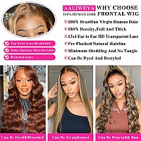 Aaliweya Highlight Lace Front Wigs Human Hair 427 Ombre 13X4 Body Wave Lace Frontal Wig For Women 180 Density Glueless Honey B