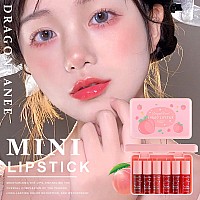 6 Colors Peach Lip Tint Stain Set Mini Liquid Lipstick Korean Lip Tint Lip Stain Lip Gloss Multiuse Lip And Cheek Tint Long