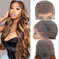 Aaliweya Highlight Lace Front Wigs Human Hair 427 Ombre 13X4 Body Wave Lace Frontal Wig For Women 180 Density Glueless Honey B