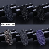 Black White Nail Glitter Powder 6 Jars Extra Fine Sugar Glitter For Nails French Tips Dipping Powder Sugar Sand Coating Effec