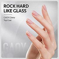 Gaoy Gel Top Coat Nail Strengthener And Base Coat Set 3 Pcs 16Ml Clear Glossy No Wipe Combination For Uv Light Cure Gel Nail P