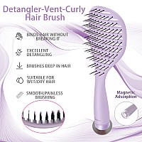 Hair Brush Curved Vented Hairbrush Faster Blow Drying Detangler Brush With A Built In Brush Cleaner Hair Clips And Magnetic H