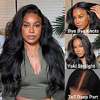 Yiroo Bye Bye Knots Wig Invisible Knots Wear And Go Glueless Kinky Straight Wig 12A Pre Cut 7X5 Lace Front Wigs Human Hair Yaki