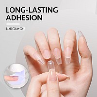 Gaoy Gel Top Coat Nail Glue Gel And Base Coat Set 3 Pcs 16Ml Clear Glossy No Wipe Combination For Uv Light Cure Gel Nail Polis