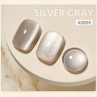 Gaoy Glassy Cat Eye Gel Nail Polish 16Ml Glitter Holographic Nail Polish With Magnet Reflective Translucent Uv Gel 2059 Silve