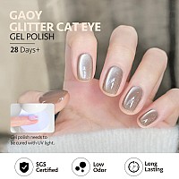 Gaoy Glassy Cat Eye Gel Nail Polish 16Ml Glitter Holographic Nail Polish With Magnet Reflective Translucent Uv Gel 2059 Silve