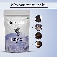 Mi Nature Indigo Powder Indigofera Tinctoria For Hair Hair Dye Color Ideal For Natural Black Colour Pure Natural With N