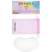 Brawna 100 Pack Protective Shower Visors With Pink Organza Bag For Eyelash Extensions Microblading Brow Lamination Eye Surger