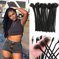 Loc Extension Human Hair 8 Inch 20 Strands Width 100 Real Huamn Hair Permanent Dreadlocks Extension For Men Women Can Be Dyed B