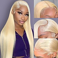 26 Inch 613 Lace Front Wig Human Hair Blonde 13X6 Hd Transparent Lace Front Wigs Human Hair 180 Density Blonde Glueless Wigs Hu