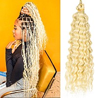 Ctrlalt 8 Pack Blonde Ocean Wave Crochet Hair Brown Braiding Hair 16 Inch For French Curl Crochet Braids Bohemian Goddess Box Br