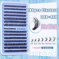 Fluffy Lash Clusters 30D40D Wispy Eyelash Clusters D Curl Individual Lashes 915Mm Cluster Eyelash Extensions 280Pcs False Mink