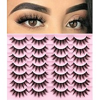 Lashes Wispy Faux Mink Lashes Fluffy False Eyelashes Natural Look 16Mm Eye Lashes 6D Volume Fake Lashes Pack By Kiromiro 14 Pair