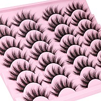 Lashes Wispy Faux Mink Lashes Fluffy False Eyelashes Natural Look 16Mm Eye Lashes 6D Volume Fake Lashes Pack By Kiromiro 14 Pair