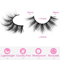 Lashes Wispy Faux Mink Lashes Fluffy False Eyelashes Natural Look 16Mm Eye Lashes 6D Volume Fake Lashes Pack By Kiromiro 14 Pair