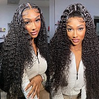 Deep Wave Lace Front Wigs Human Hair Pre Plucked 13X4 Swiss Lace Frontal Wigs 180 Density Brazilian Virgin Human Hair Wigs For