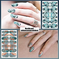 Danneasy 12 Sheets Marble Nail Polish Stickers Full Nail Wraps Press On Nail Polish Strips Gel Nail Strips Self Adhesive Fingern