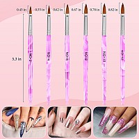 Acrylic Nail Brush Dappen Dish Set 6Pcs Nail Art Pen And 2Pcs Crystal Dappen Dish For Acrylic Nails Manicure Bowl Cup Glass Co