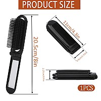 Portable Travel Hair Brush Small Foldable Hairbrush Compact Hair Brush With Mirror And Round Tip Nylon Bristles For Women And M