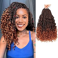 Liang Dian Goddess Box Braids Crochet Hair 14 Inch 8 Packs Boho Box Braids Crochet With Curly Ends Box Braids For Black Women Pr