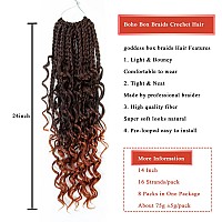 Liang Dian Goddess Box Braids Crochet Hair 14 Inch 8 Packs Boho Box Braids Crochet With Curly Ends Box Braids For Black Women Pr