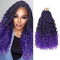 Liang Dian Goddess Box Braids Crochet Hair 14 Inch 8 Packs Boho Box Braids Crochet With Curly Ends Pre Looped Synthetic Bohemian