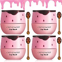 4 Pcs Strawberry Lip Balm Vitamin E Lip Masks Moisturizing Propolis Sleeping Lip Mask Effective Reduces Lip Lines Prevention D