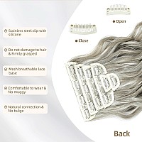 Fliace Hair Extensions Clip Ins 6 Pcs Wavy Extensions Light Grayash Blondelight Brown Thick Hair Blends Well Hair Extension