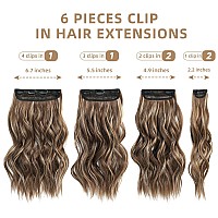 Fliace Highlight Balayage Dark Brown Hairpieces Natural Blends Well Clip In Hair Extensions 16Inch 6Pcs Chocolate Brownho