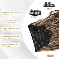 Fliace Highlight Balayage Dark Brown Hairpieces Natural Blends Well Clip In Hair Extensions 16Inch 6Pcs Chocolate Brownho