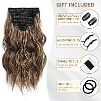 Fliace Highlight Balayage Dark Brown Hairpieces Natural Blends Well Clip In Hair Extensions 16Inch 6Pcs Chocolate Brownho