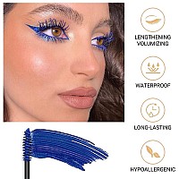 Colored Colorful Waterproof Mascara For Eyelashes Setblue White Black Brown Purple Long Lasting Charming Voluminous Cruelty Fre