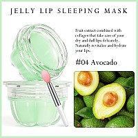 Freeorr 2Pc Jelly Lip Mask Overnightfruity Avocado Lip Sleeping Mask Day Night Repair Kawaii Lip Balm Hydrate Plump Dry Lip Scr