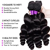 Loose Wave Bundles With Closure 100 Unprocessed Brazilian Human Hair Loose Wave 3 Bundles With 4X 4 Transparent Swiss Free Part