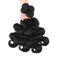 Aomllute 12A Human Hair Bundles Body Wave 24 26 28 30 Inch 4 Bundles Deals Brazilian Virgin Human Hair Body Wave Bundles 100 Un