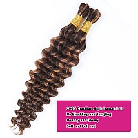 Afrodiva Human Braiding Hair For Boho Braids Deep Wave Bulk Human Hair For Braiding Highlight Ombre Micro Braiding Human Hair 2