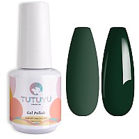 Tutuyu Emma Emerald Green Gel Nail Polish 051 Fl Oz Uvled Lamp Soak Off Dark Green Gel Polish Kit For Manicure Salon Or Nail