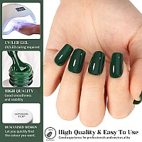 Tutuyu Emma Emerald Green Gel Nail Polish 051 Fl Oz Uvled Lamp Soak Off Dark Green Gel Polish Kit For Manicure Salon Or Nail