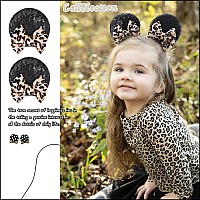 Cellelection 8Pcs Sequin Mouse Ears Hair Clips Glitter Hair Bows Cute Mice Ears Hair Clips Barrettes For Women Girls Hair Access