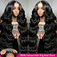 Misvin 30 Inch Lace Front Wigs Human Hair Pre Plucked Bleached Knots 13X4 Hd Lace Front Wigs Human Hair 180 Density Frontal Wig