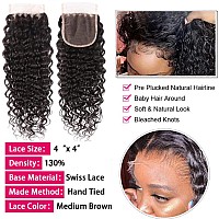 Deep Wave Bundles With Closure 16 18 2014 Free Part Brazilian Human Hair 3 Bundles With 4X4 Lace Closure 12A 100 Unprocessed