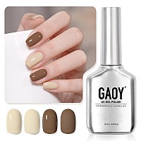 Gaoy Gel Nail Polish 16Ml 2 Colors 2076 2077 Milky Mocha Soak Off Uv Gel Polish Set For Nail Art Diy Manicure At Home Milk Tof